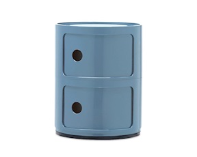 Cassettiera Componibile a due elementi colore azzurro Kartell