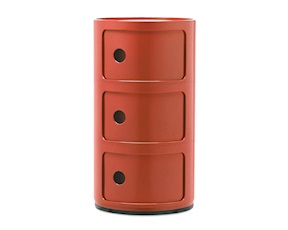 Cassettiera Componibile a tre elementi colore arancio Kartell