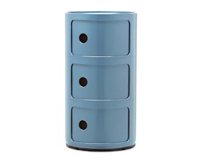 Cassettiera Componibile a tre elementi colore azzurro Kartell