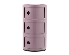 Cassettiera Componibile a tre elementi colore malva Kartell