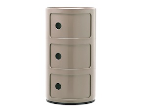 Cassettiera Componibile a tre elementi colore tortora Kartell