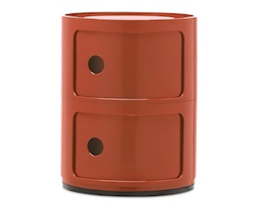Cassettiera Componibile a due elementi colore arancio Kartell