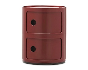 Cassettiera Componibile a due elementi colore bordeaux Kartell