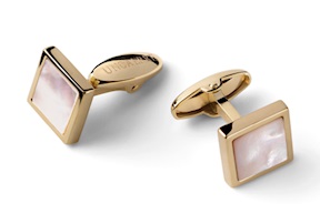 Gemelli quadrati argento dorato e madreperla Unoaerre