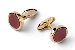 Gemelli tondi argento dorato e corniola Unoaerre