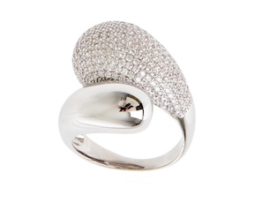 Anello ottone rodiato e zirconi Sovrani