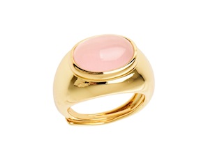 Anello ottone finitura dorata con occhio di gatto rosa Sovrani