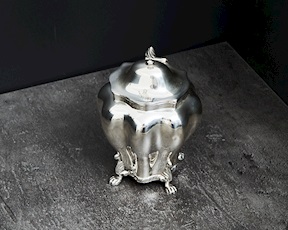 Scatola da the argento 262 grammi in stile Settecento usato ricondizionato Zanolli Vintage