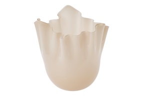 Vaso Fazzoletto vetro di Murano moka Venini