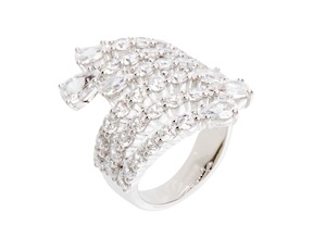 Anello ottone rodiato e zirconi Sovrani