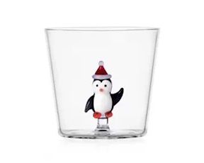 Idea regalo Natale Bicchiere tumbler Pinguino con Cappello di Natale Christmas Tales Ichendorf