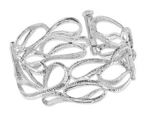 Bracciale rigido Atena argento con intreccio nastri Selezione Zanolli