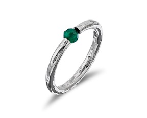 Anello Dafne argento e agata verde Selezione Zanolli