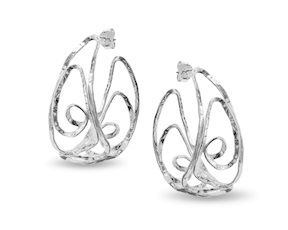 Orecchini Tea argento con ovali spirale Selezione Zanolli