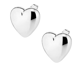 Orecchini Cuore ottone finitura rodio Sovrani