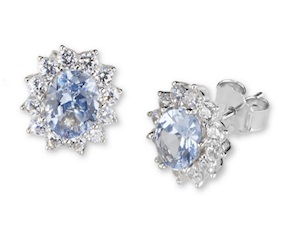 Orecchini argento con cubic zirconia e zircone acquamarina Sovrani