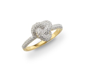 Anello Nodo argento dorato con zirconi Sovrani