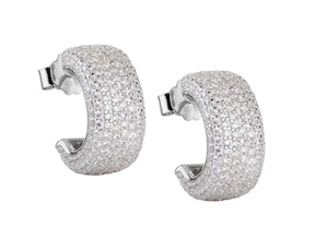 Orecchini Mezzaluna argento con cubic zirconia Sovrani