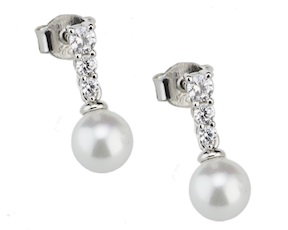 Orecchini argento con perla e cubic zirconia Sovrani