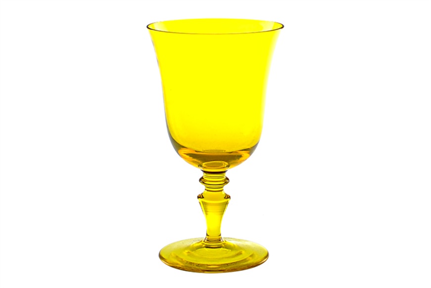 Bicchiere acqua 8/77 vetro di Murano giallo Nasonmoretti