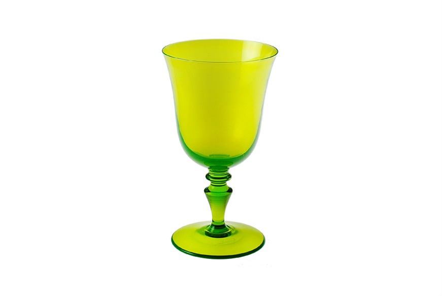 Bicchiere acqua 8/77 vetro di Murano verde acido Nasonmoretti