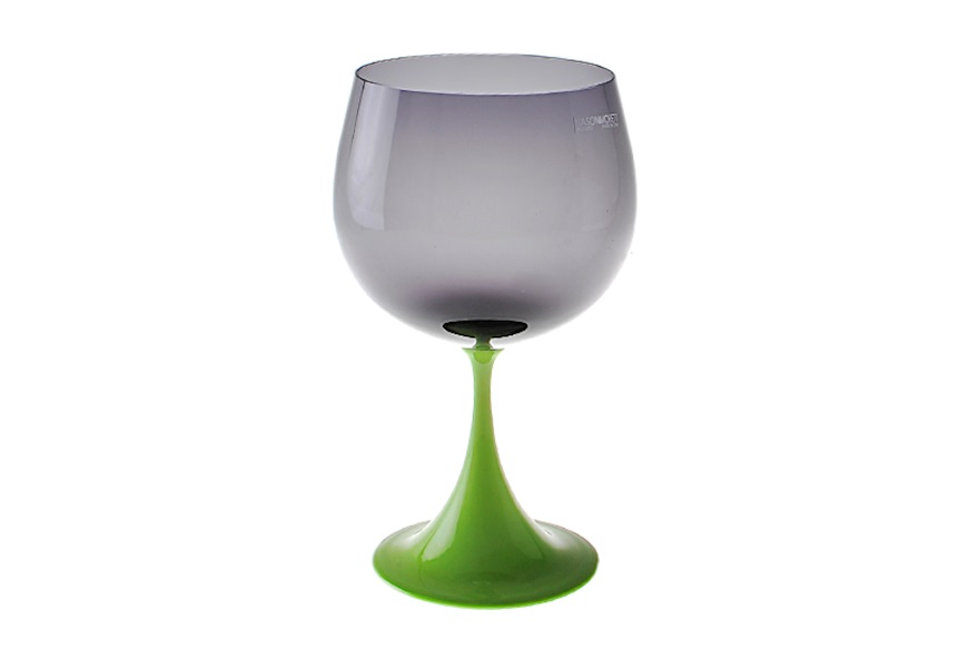 Bourgogne goblet Burlesque Murano glass pea green periwinkle Nasonmoretti