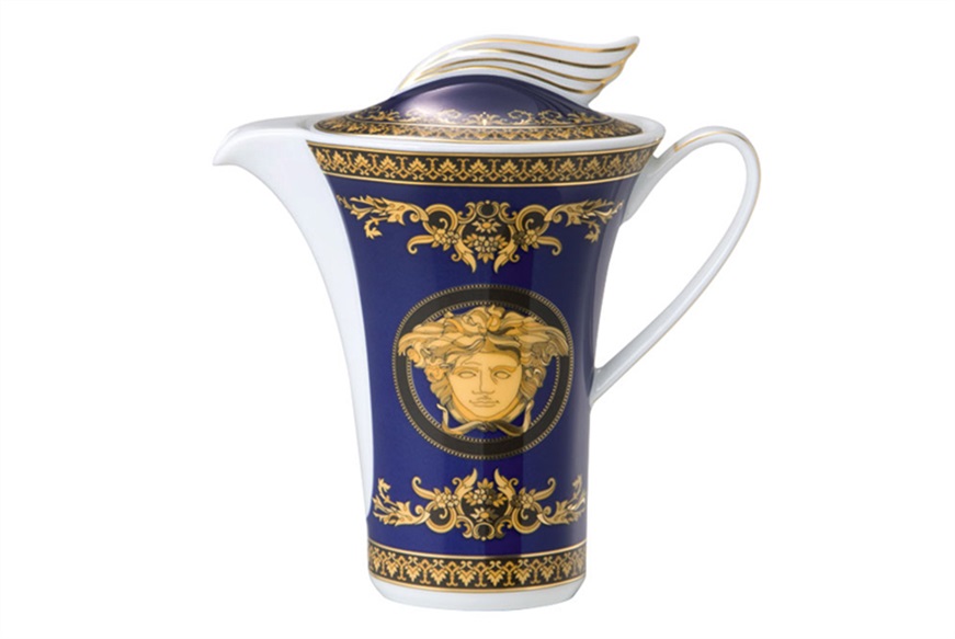 Coffeepot Medusa Blue porcelain Versace