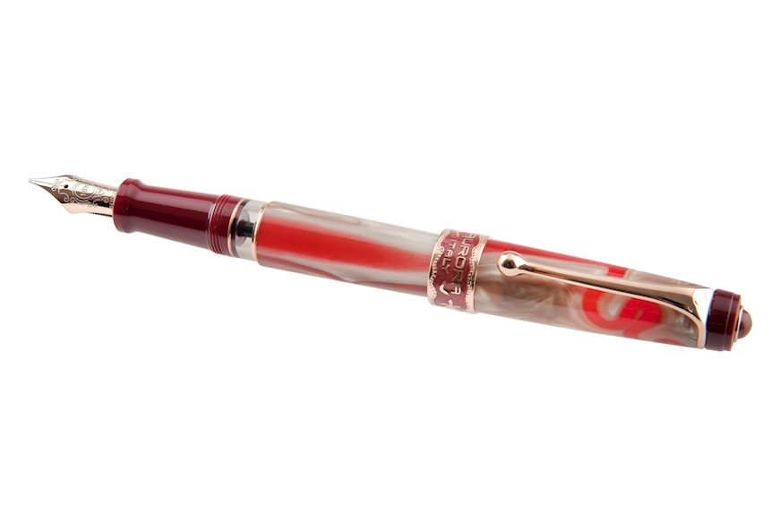Fountain pen Oceania red and sand mottled Aurora