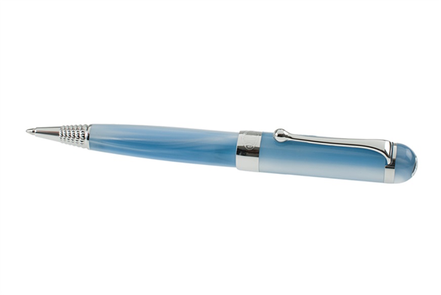 Ballpoint pen Alpha chrome and iridescent blue Aurora