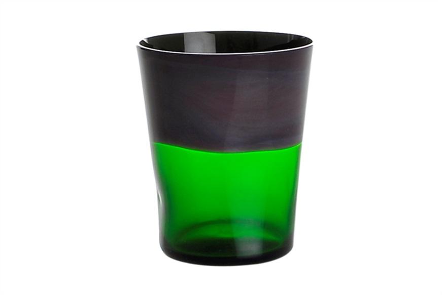 Bicchiere vino Dandy vetro di Murano mirtillo verde pino Nasonmoretti
