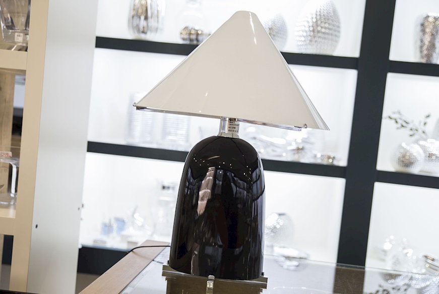 Lampada Ovale vetro di Murano nero Carlo Moretti