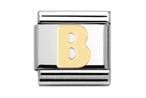 Lettera B Composable acciaio e oro