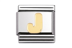 Lettera J Composable acciaio e oro