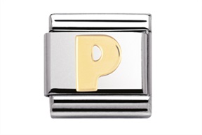 Lettera P Composable acciaio e oro