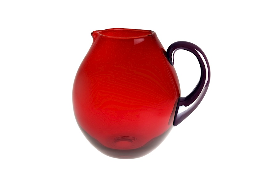 Caraffa Dandy vetro di Murano mirtillo rosso Nasonmoretti