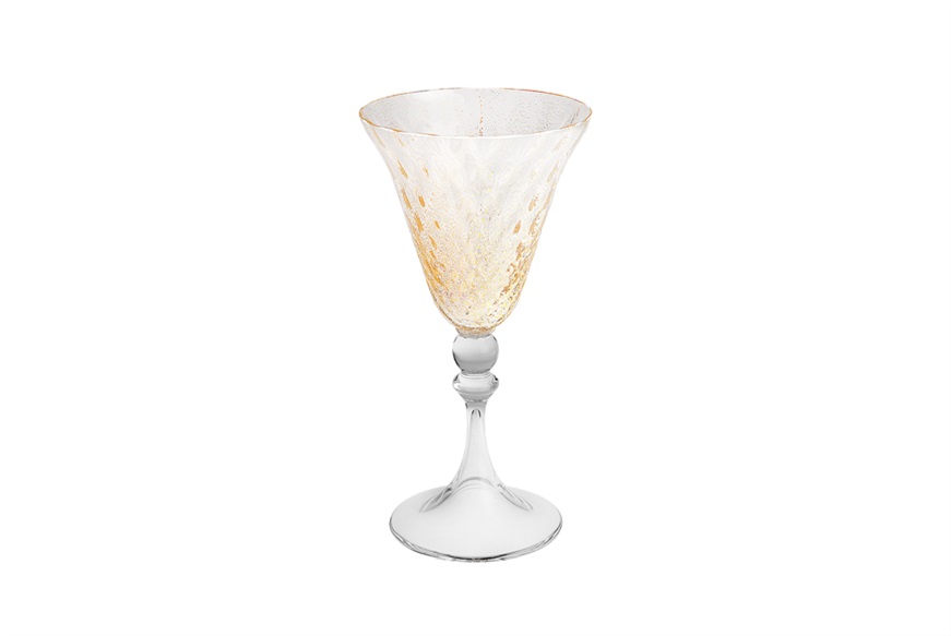 Bicchiere vino Rialto vetro di Murano Balloton Oro Nasonmoretti