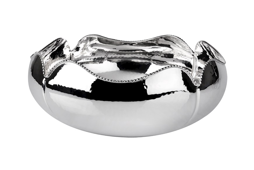 Bowl Quatrefoil silver with beaded edge Selezione Zanolli