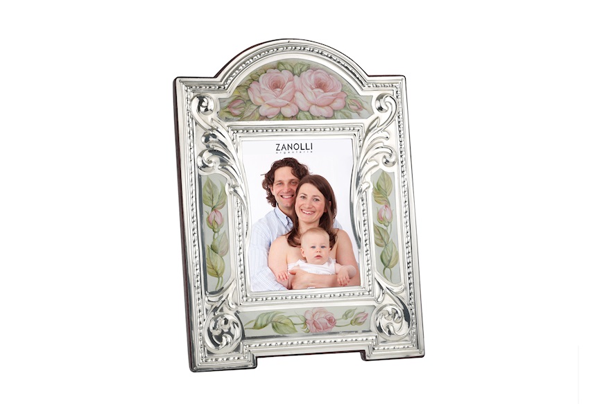 Picture frame silver with floral decoration Selezione Zanolli