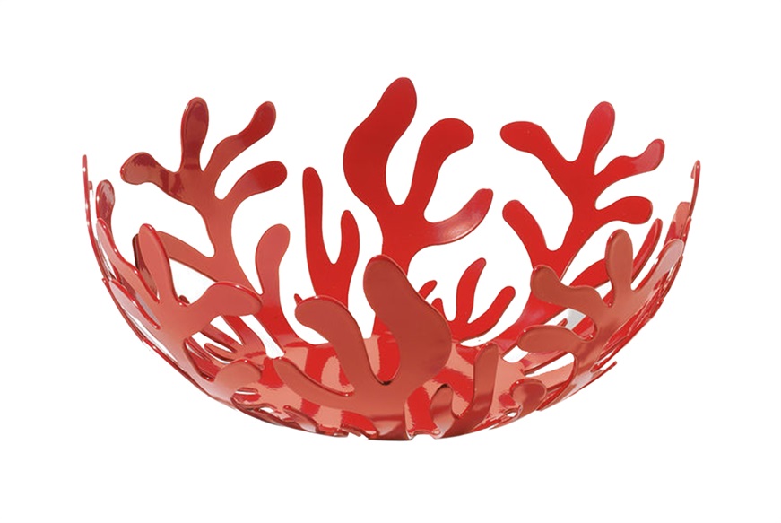 Fruit bowl Mediterraneo steel red Alessi