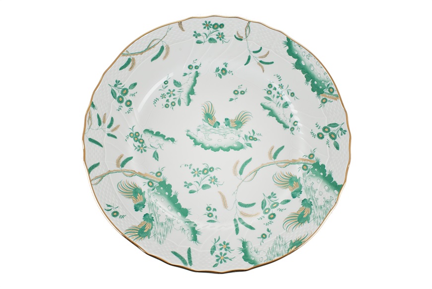 Dinner plate Oro di Doccia porcelain Giada Richard Ginori