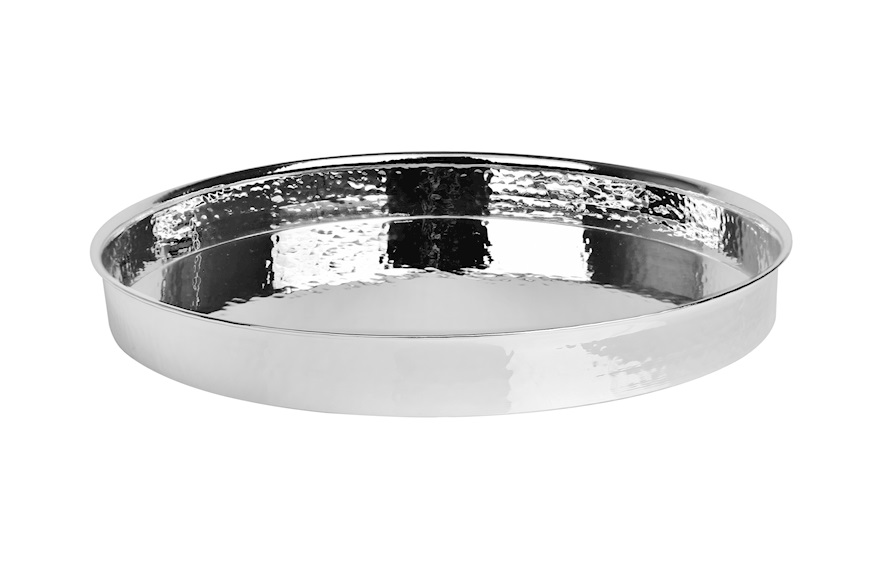 Round tray trilaminated Silver with flap Selezione Zanolli