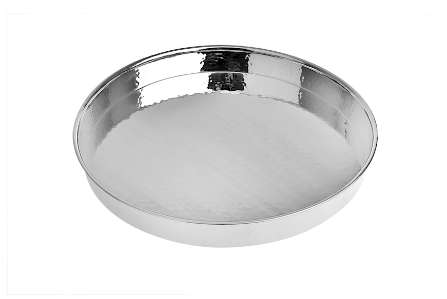 Round tray trilaminated Silver with flap Selezione Zanolli