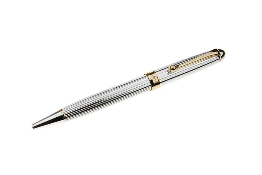Ballpoint pen 88 silver black and white with golden finishes Aurora
