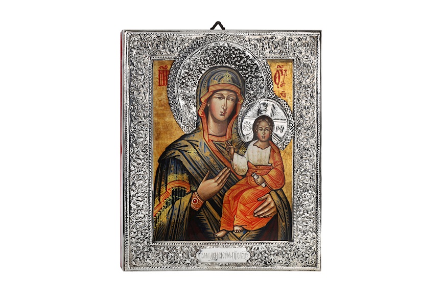Madonna con bambino argento manto blu Selezione Zanolli