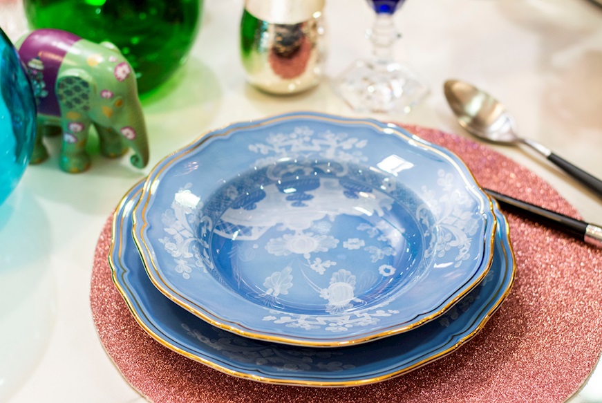 Dinner plate Oriente Italiano Pervinc porcelain Richard Ginori