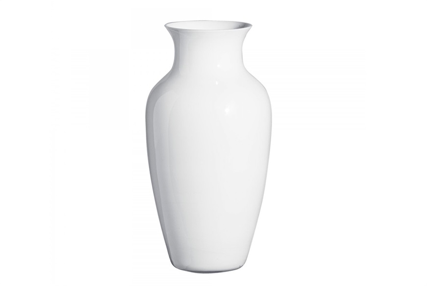 Vaso I Cinesi vetro di Murano Latte bianco bianco Carlo Moretti
