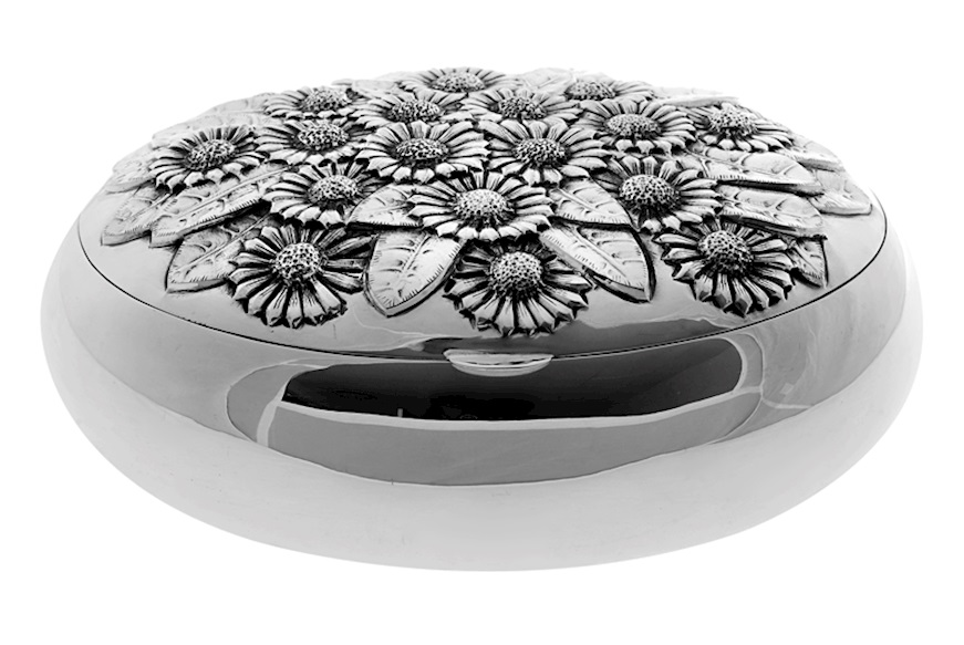 Jewellery box silver with daisies decoration Selezione Zanolli