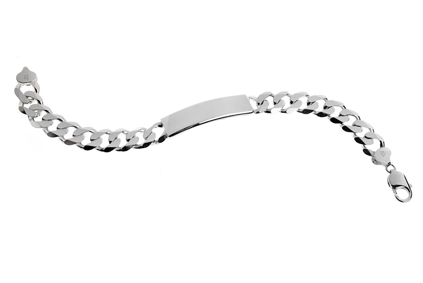 Bracelet silver with groumette chain and central plate Selezione Zanolli