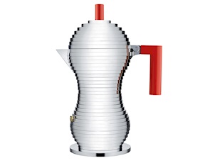 Caffettiera Pulcina Induzione manico rosso sei tazze Alessi