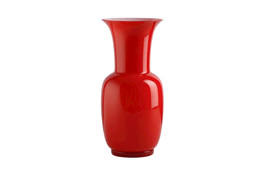 Vaso Opalino vetro di Murano rosso Venini